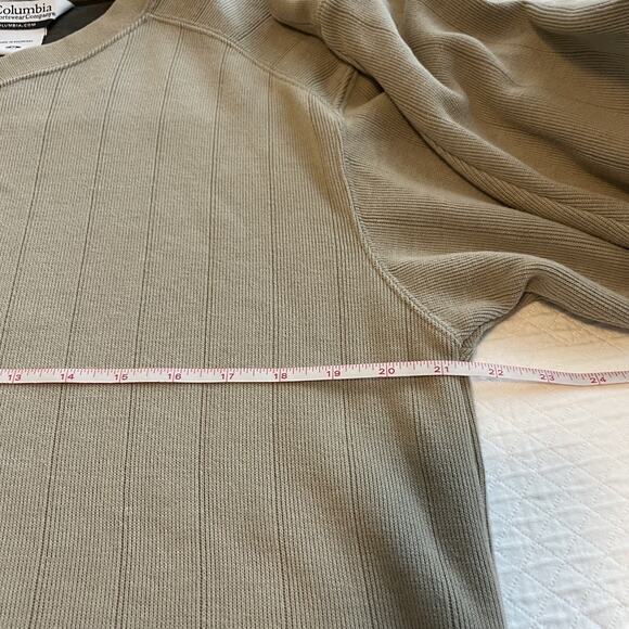 Columbia North Rim Pullover Sweater Men’s Medium Ribbed V-Neck long sleeved Tan - Picture 8 of 9
